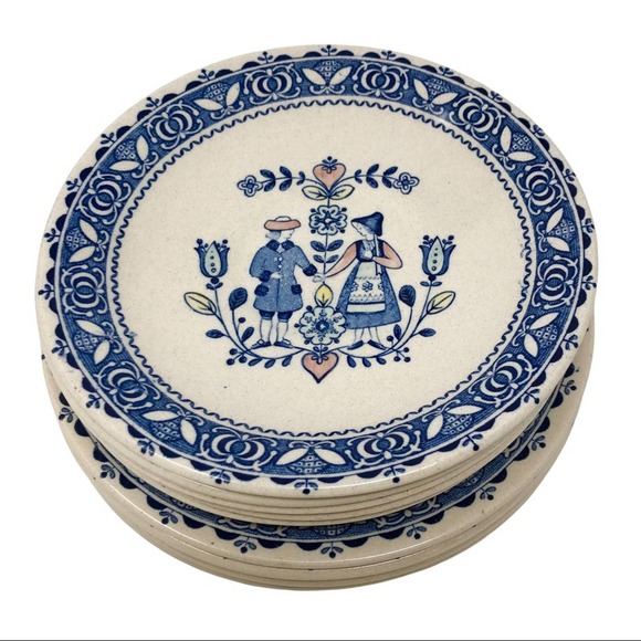 Johnson Brothers Heart & Flowers Set of 10 Tea Saucer & Tea/Bread & Butter Plate